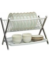 Foldable Steel & Plastic Dish Rack