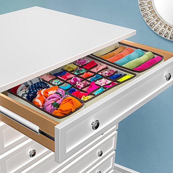 Multi Compartment Foldable Storage Box,Closet Organiser